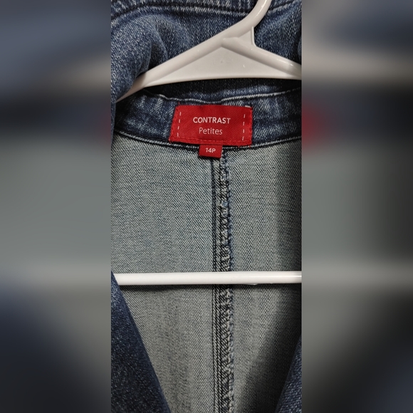 Vintage Contrast Denim Jacket.  Size 14P - Picture 3 of 9